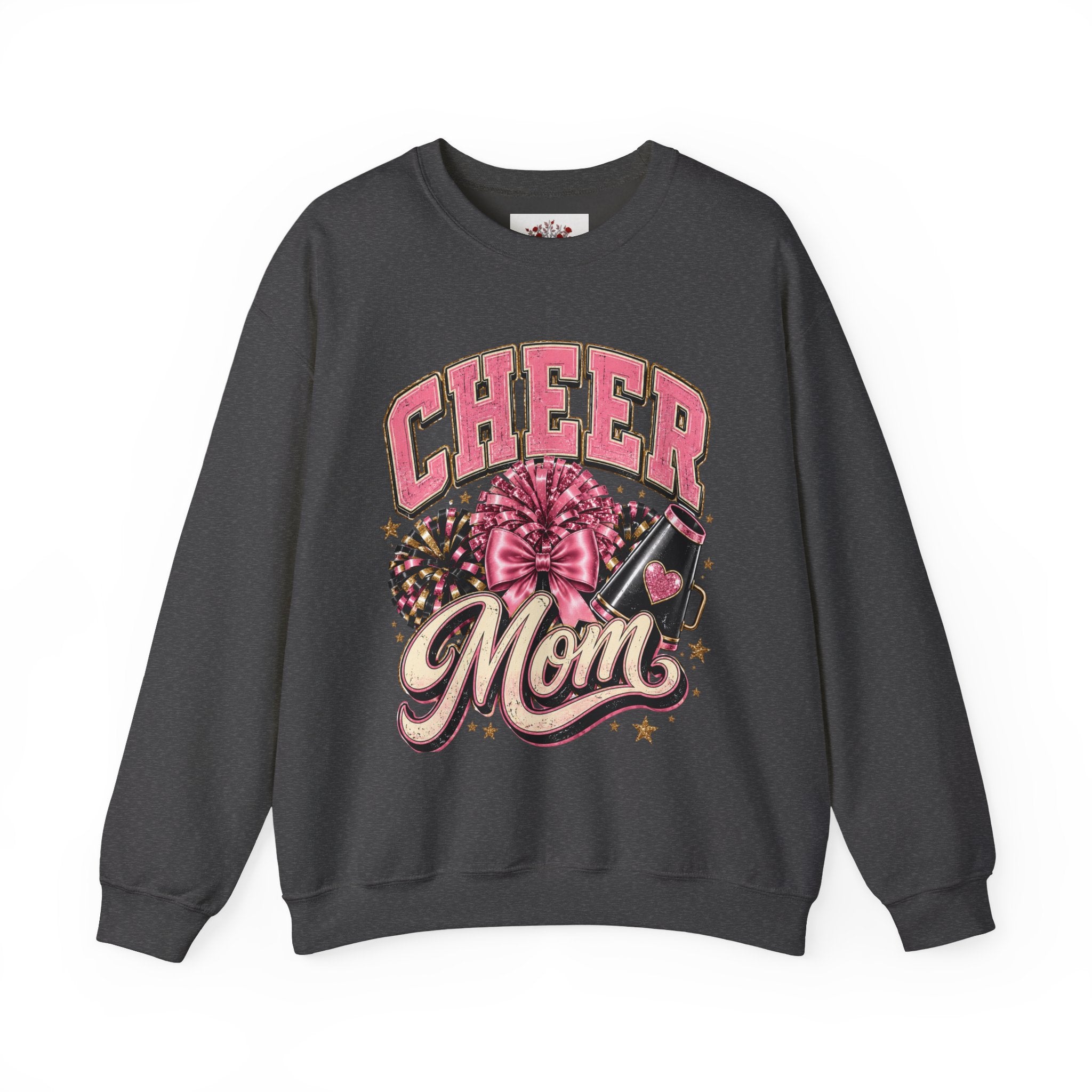 Cheer Mom Sweatshirt — Pink Pom-Pom Cheerleading Crewneck