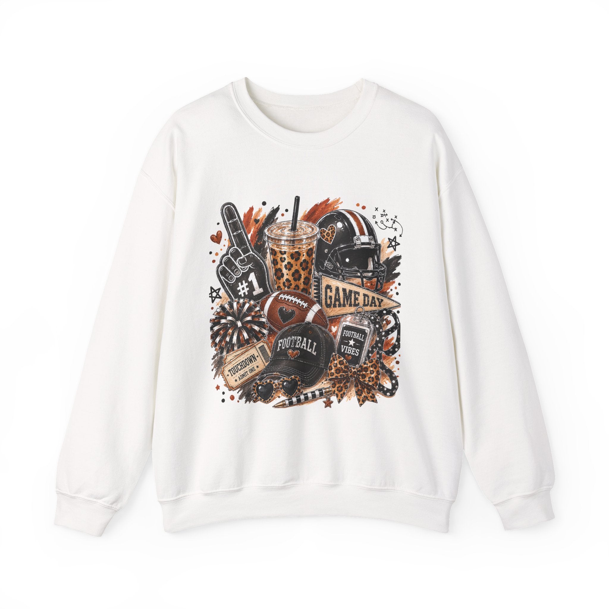 Game Day Football Crewneck Sweatshirt — Tailgate Vibes with ‘Game Day’ Design