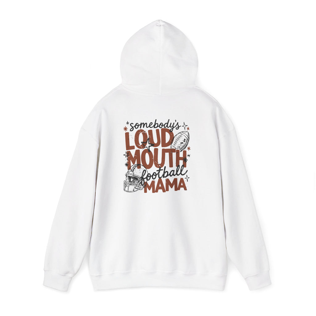 Cheer Mom Football Season Hoodie — Loud Mouth Football Mama Team Spirit Pullover