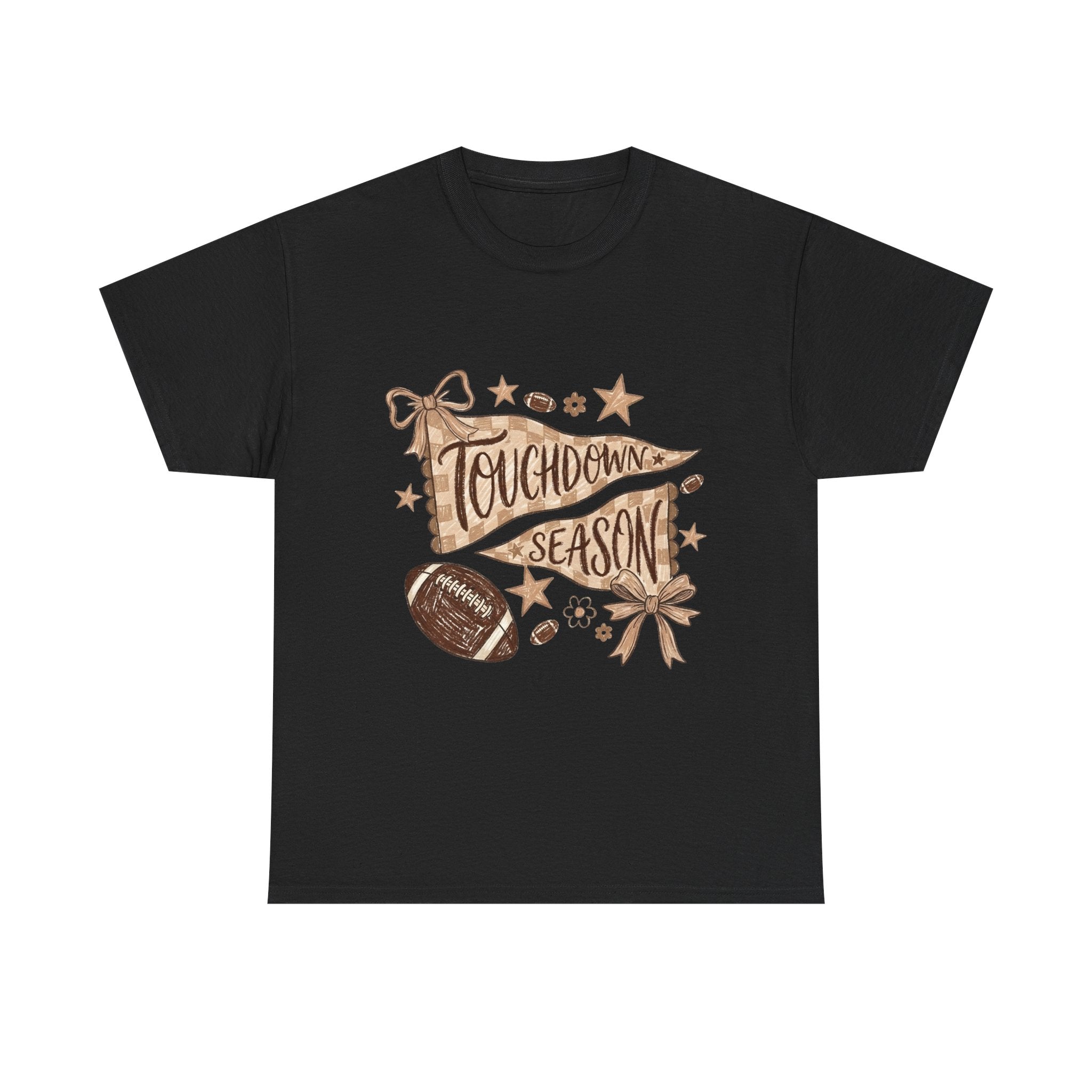 Touchdown Season Football T-Shirt — Vintage Pennant & Football Design