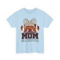 Football Mom T-Shirt – “MOM Like a Normal Mom But Louder & Proud” Rhinestone Bow Game Day Tee