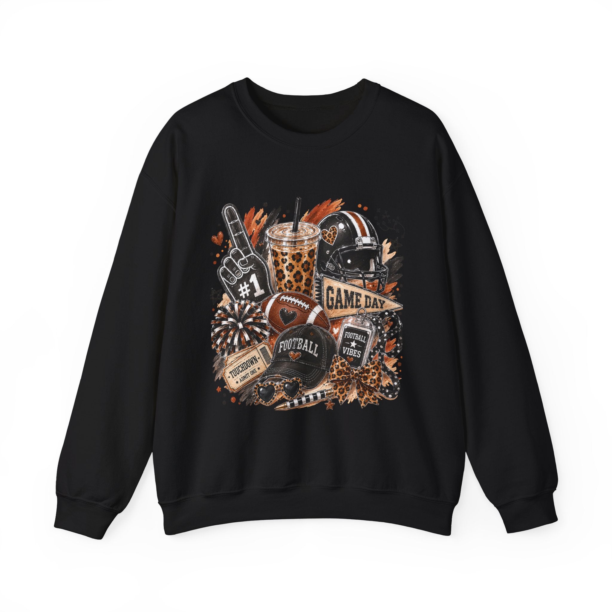 Game Day Football Crewneck Sweatshirt — Tailgate Vibes with ‘Game Day’ Design