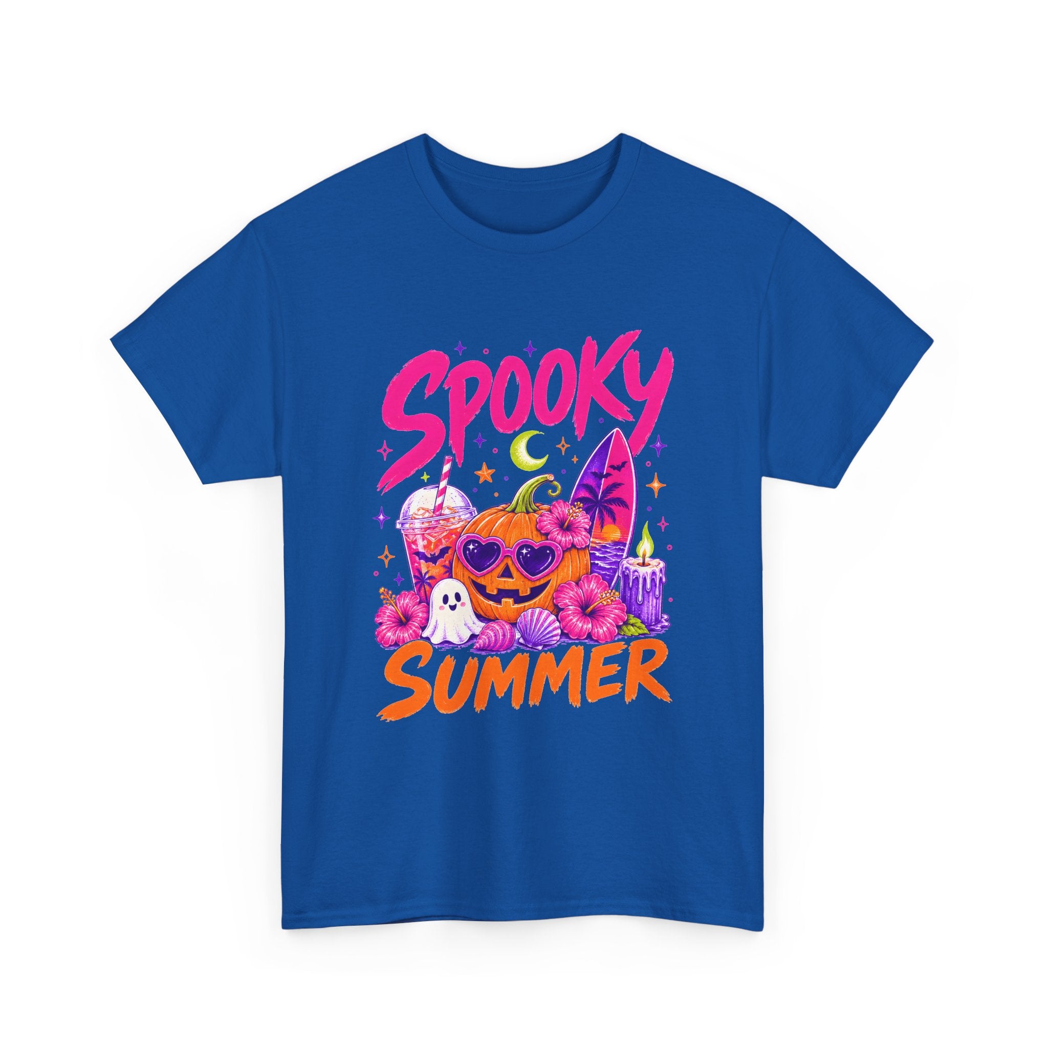 Spooky Summer Tee — Cute Halloween Pumpkin & Ghost Graphic Shirt