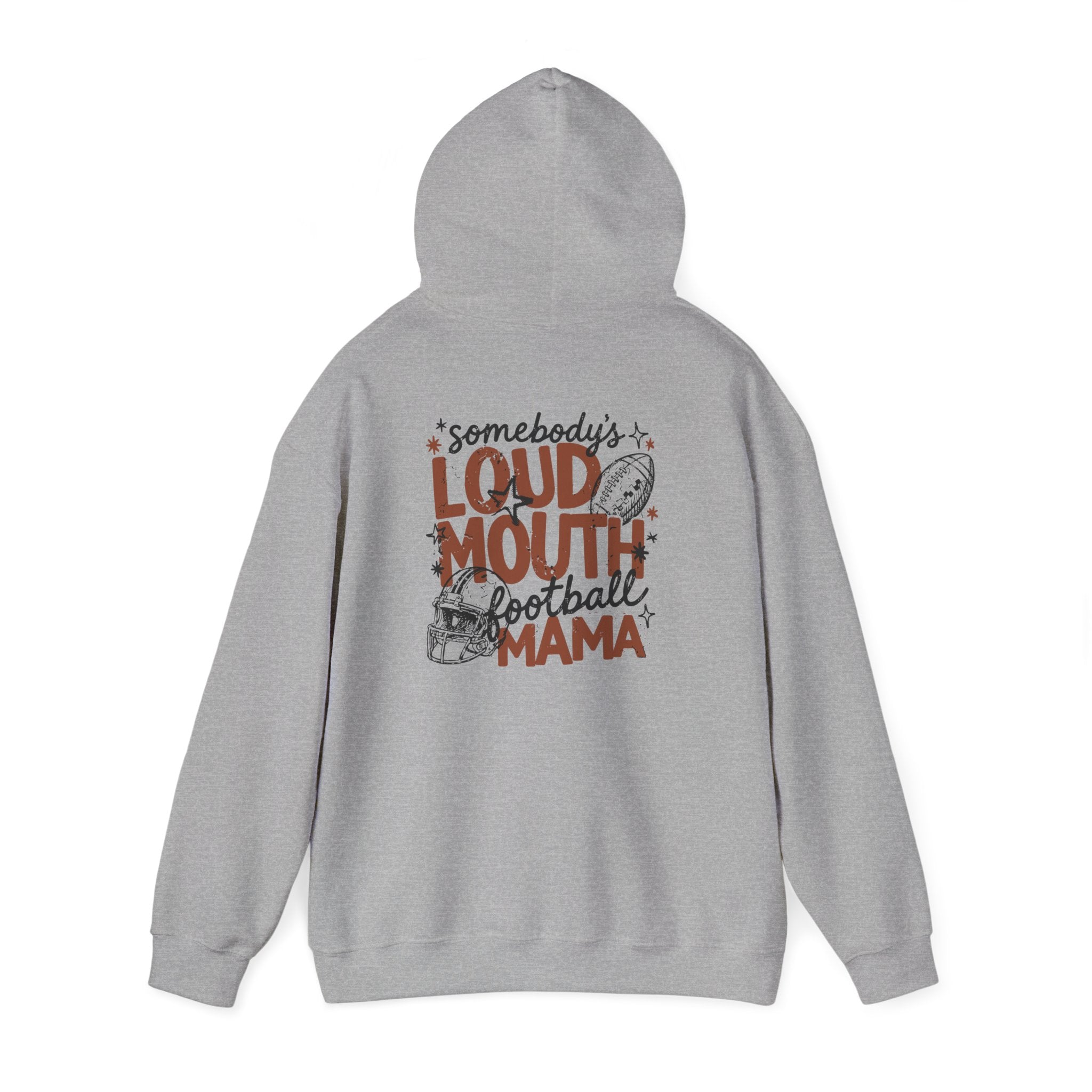 Football & Cheer Mom Hoodie — "Loud Mouth Football Mama" Cozy Game Day Sweatshirt