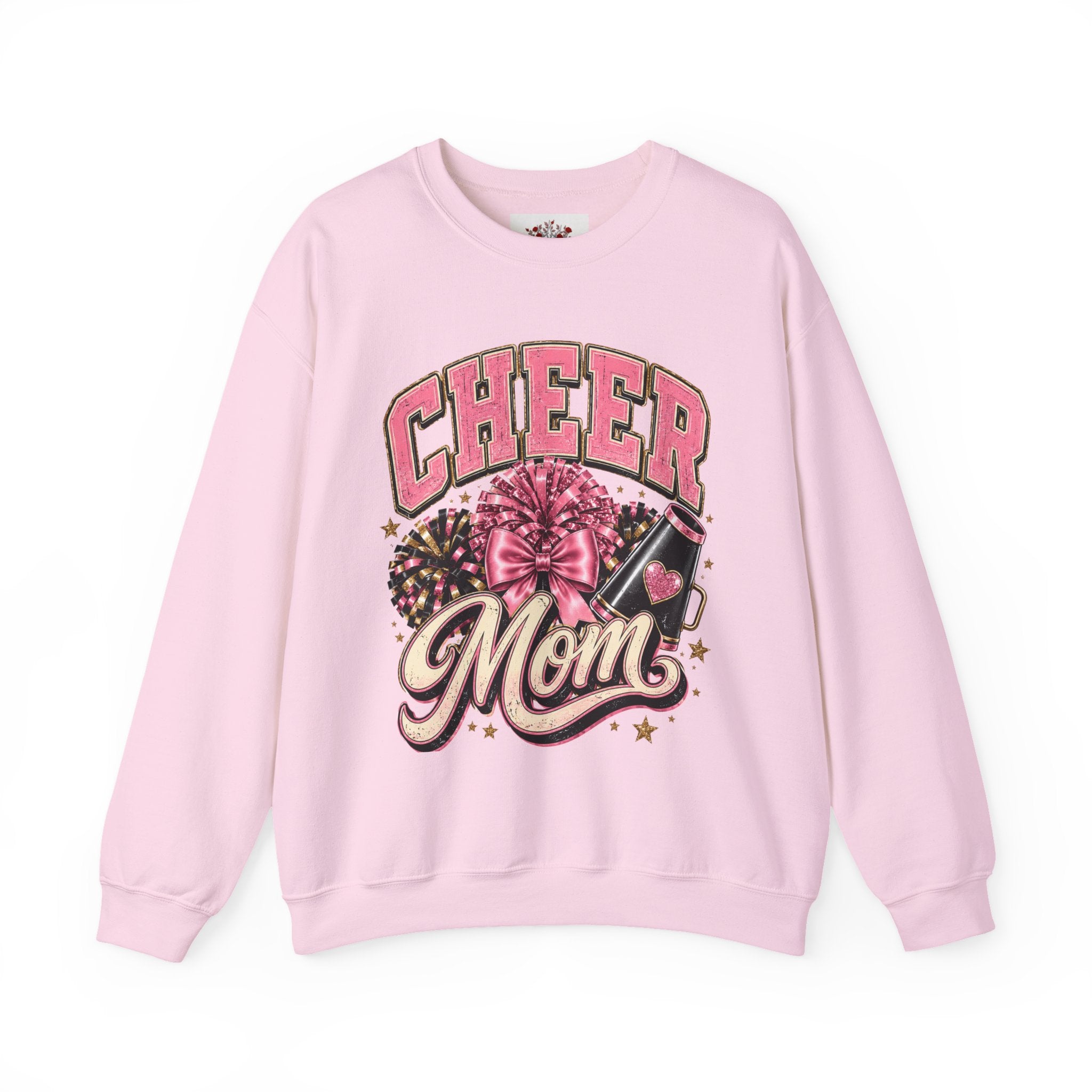 Cheer Mom Sweatshirt — Pink Pom-Pom Cheerleading Crewneck