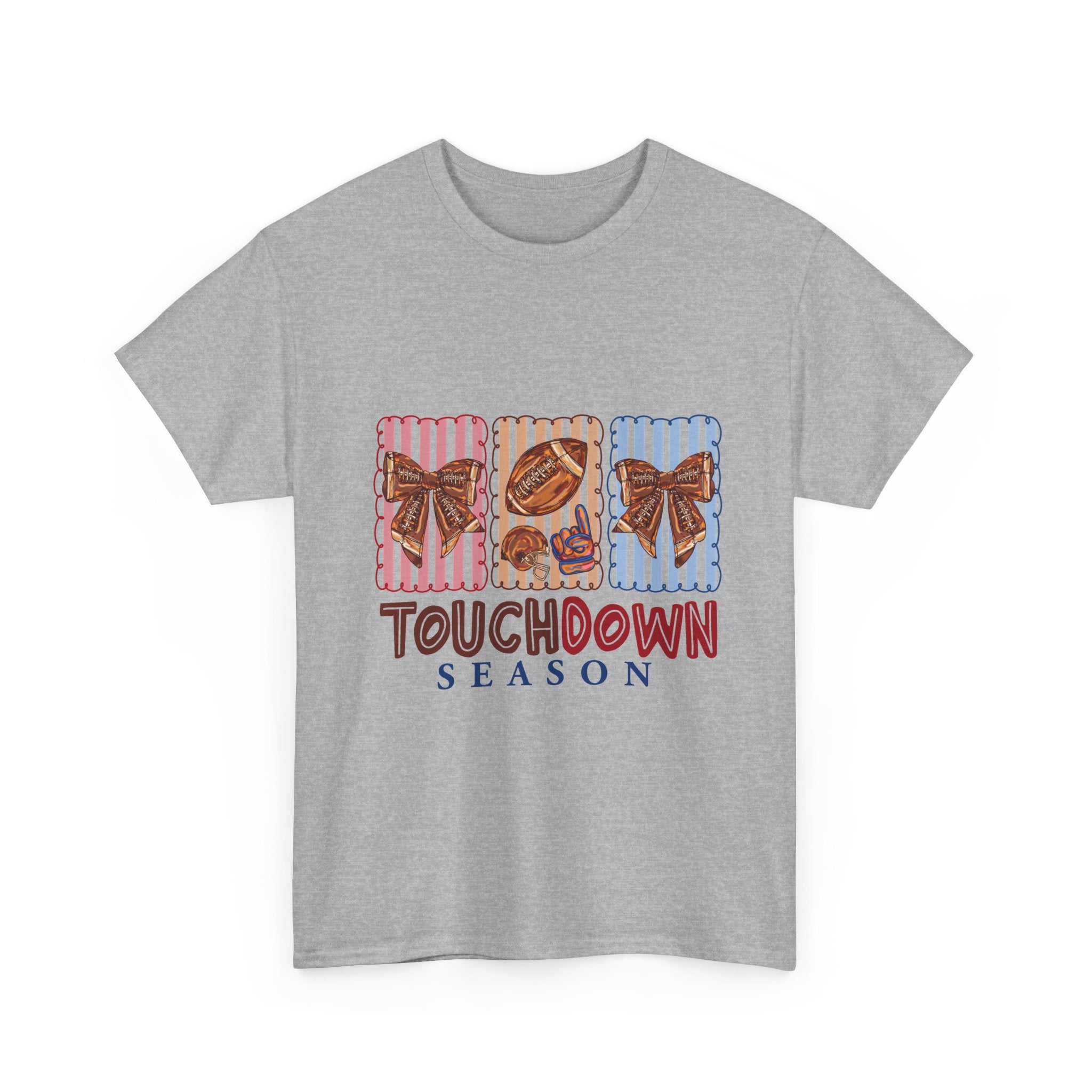 Touchdown Season — Football Bow & Stripes Game Day Tee