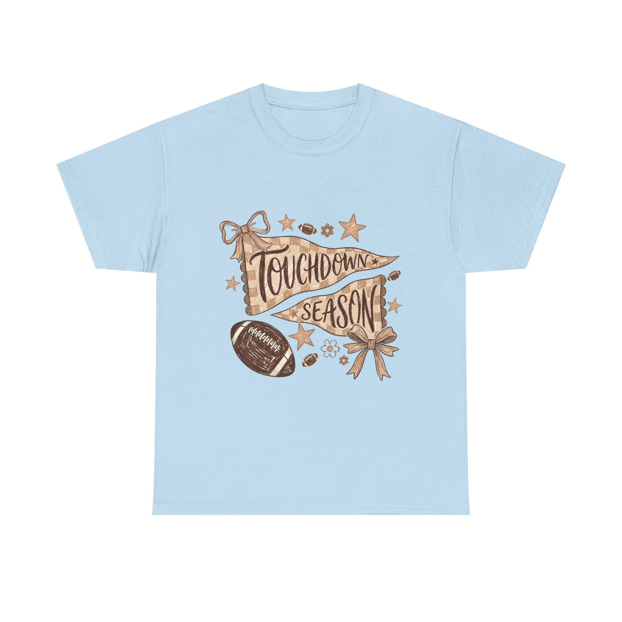 Touchdown Season Football T-Shirt — Vintage Pennant & Football Design