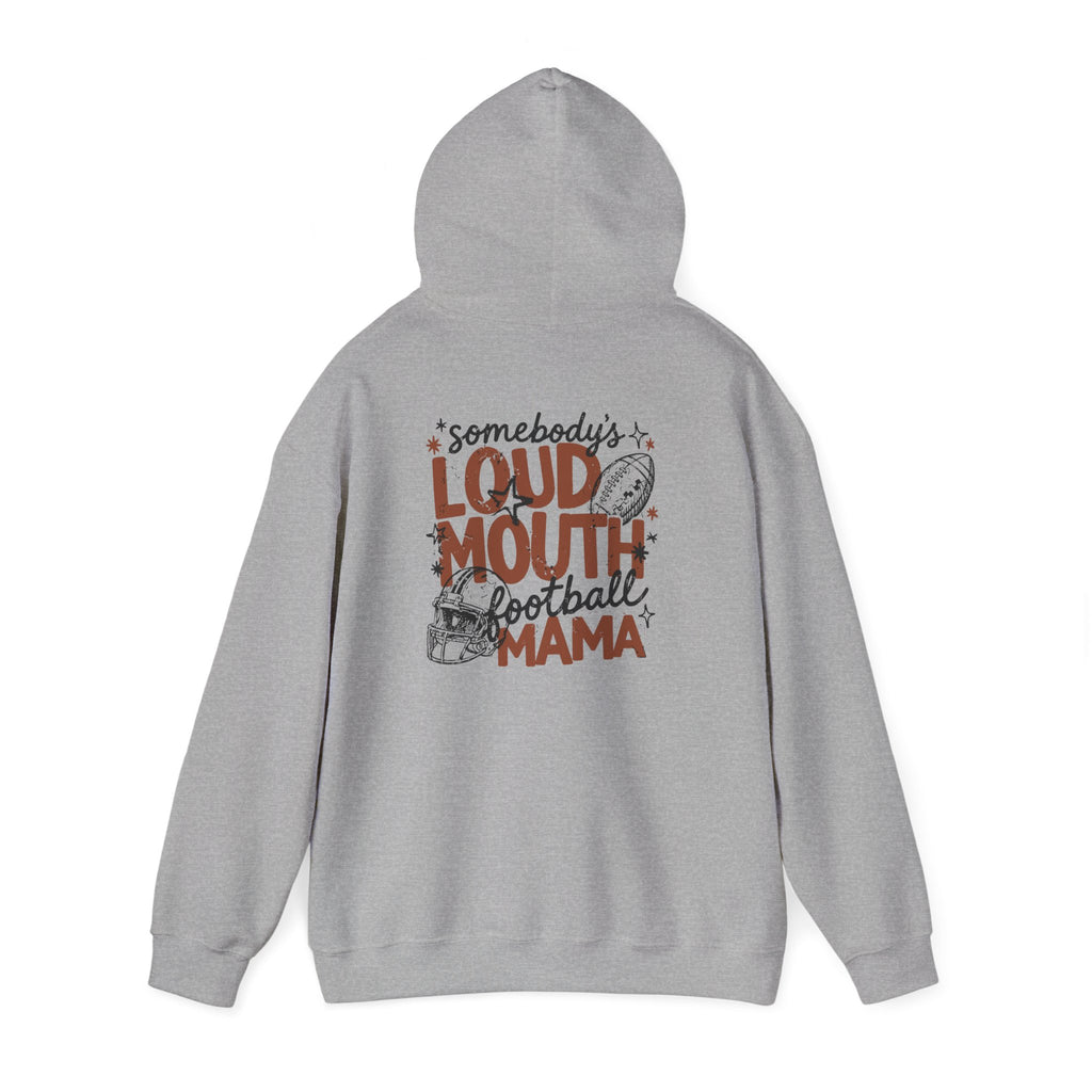 Cheer Mom Football Season Hoodie — Loud Mouth Football Mama Team Spirit Pullover