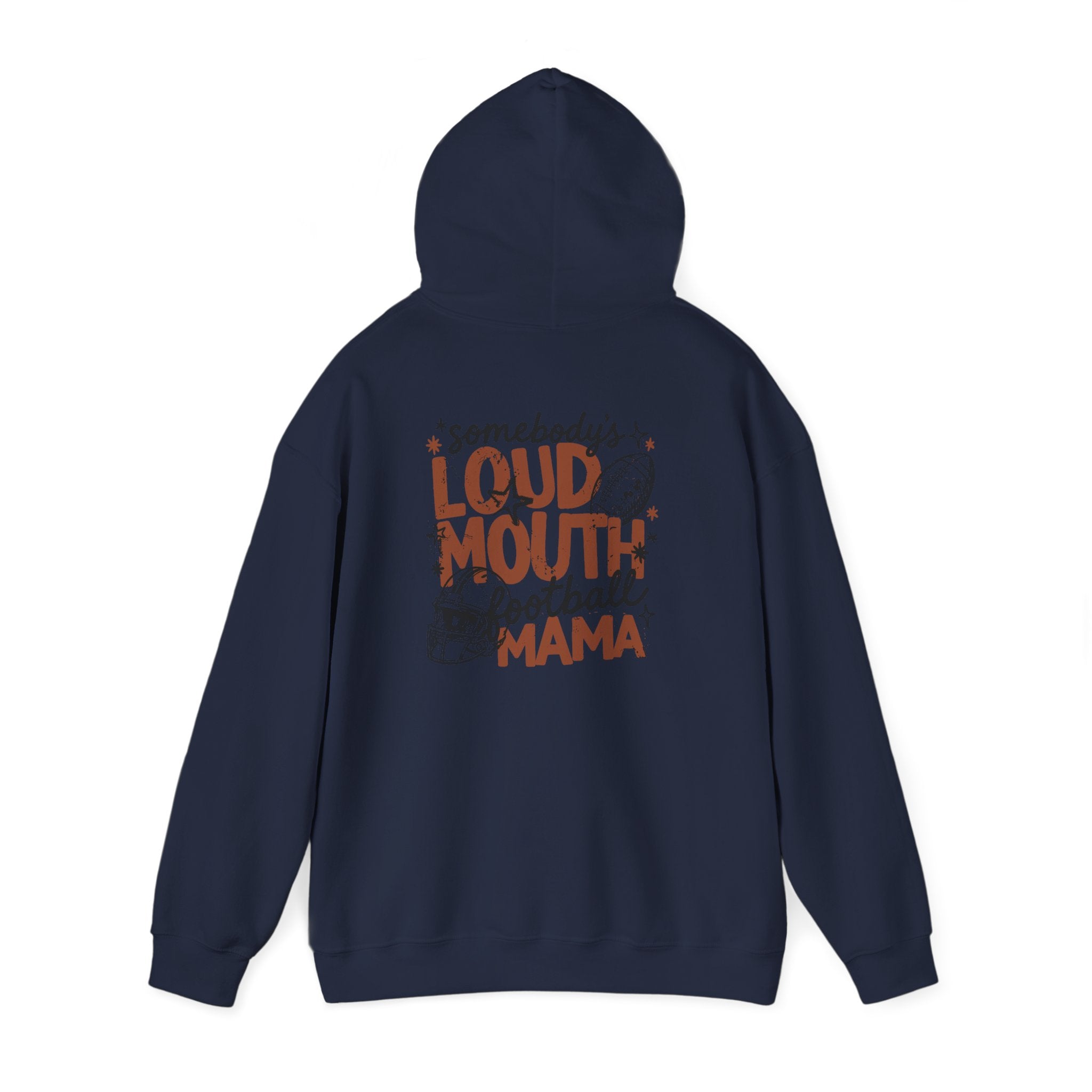 Football & Cheer Mom Hoodie — "Loud Mouth Football Mama" Cozy Game Day Sweatshirt