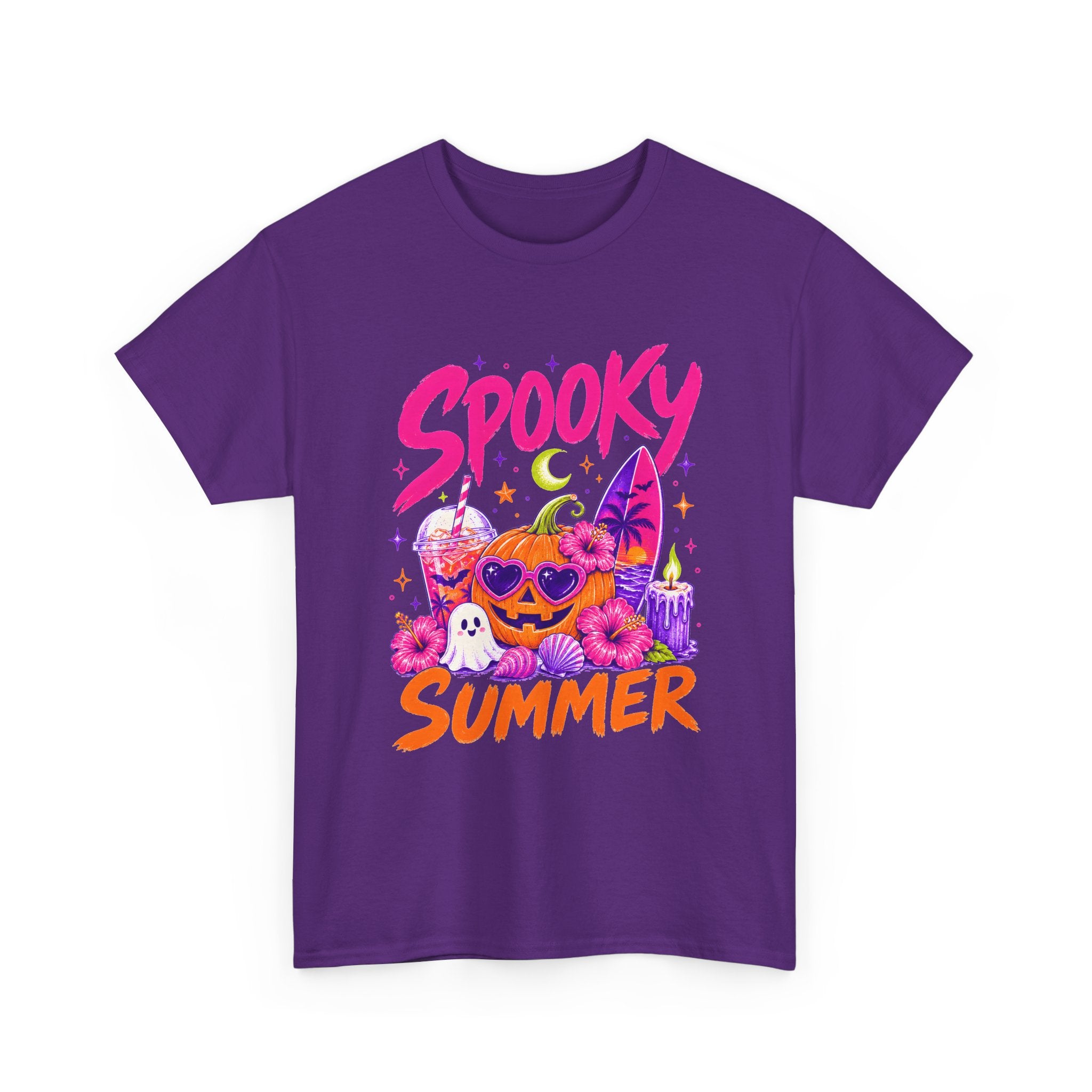 Spooky Summer Tee — Cute Halloween Pumpkin & Ghost Graphic Shirt