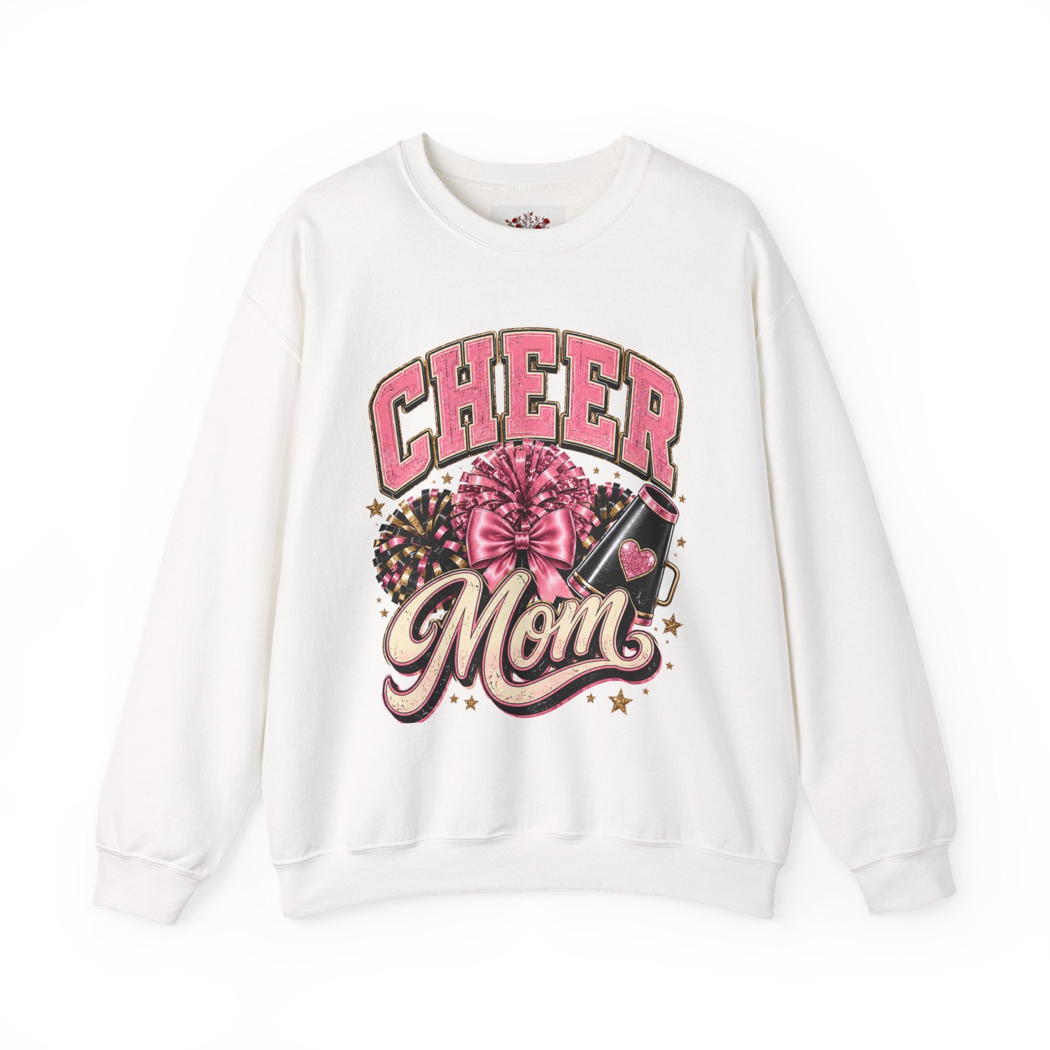 Cheer Mom Sweatshirt — Pink Pom-Pom Cheerleading Crewneck