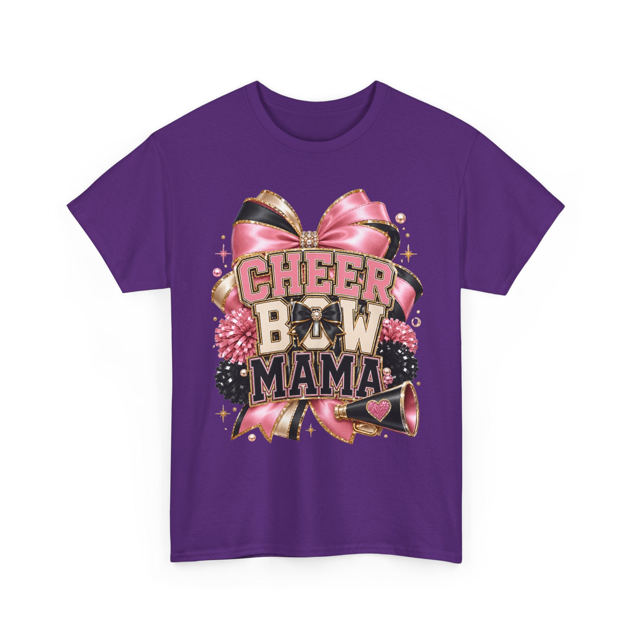 Cheer Bow Mama T-Shirt — Pink Cheer Mom Graphic Tee