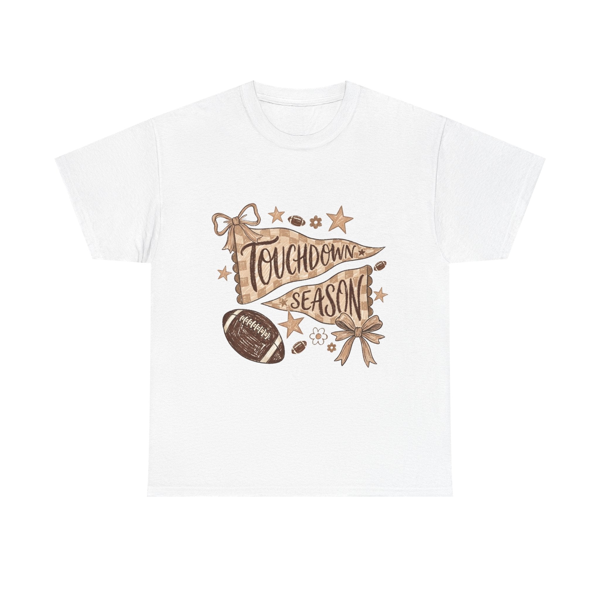 Touchdown Season Football T-Shirt — Vintage Pennant & Football Design