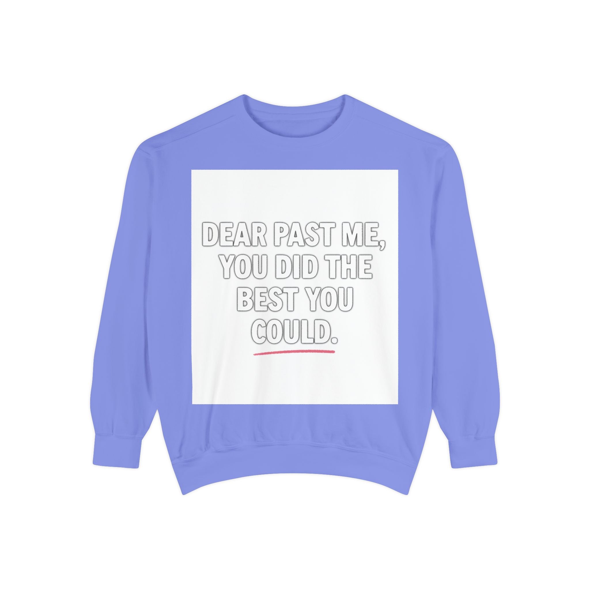 Comfort Quote Sweatshirt — "Dear Past Me, You Did The Best You Could."