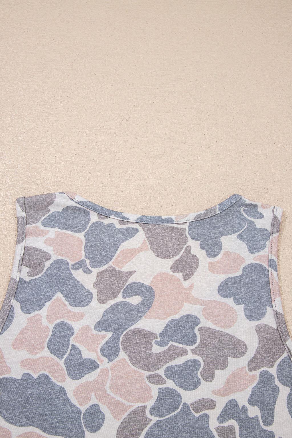 Multicolour Retro Camouflage Print Oversize Tank Top