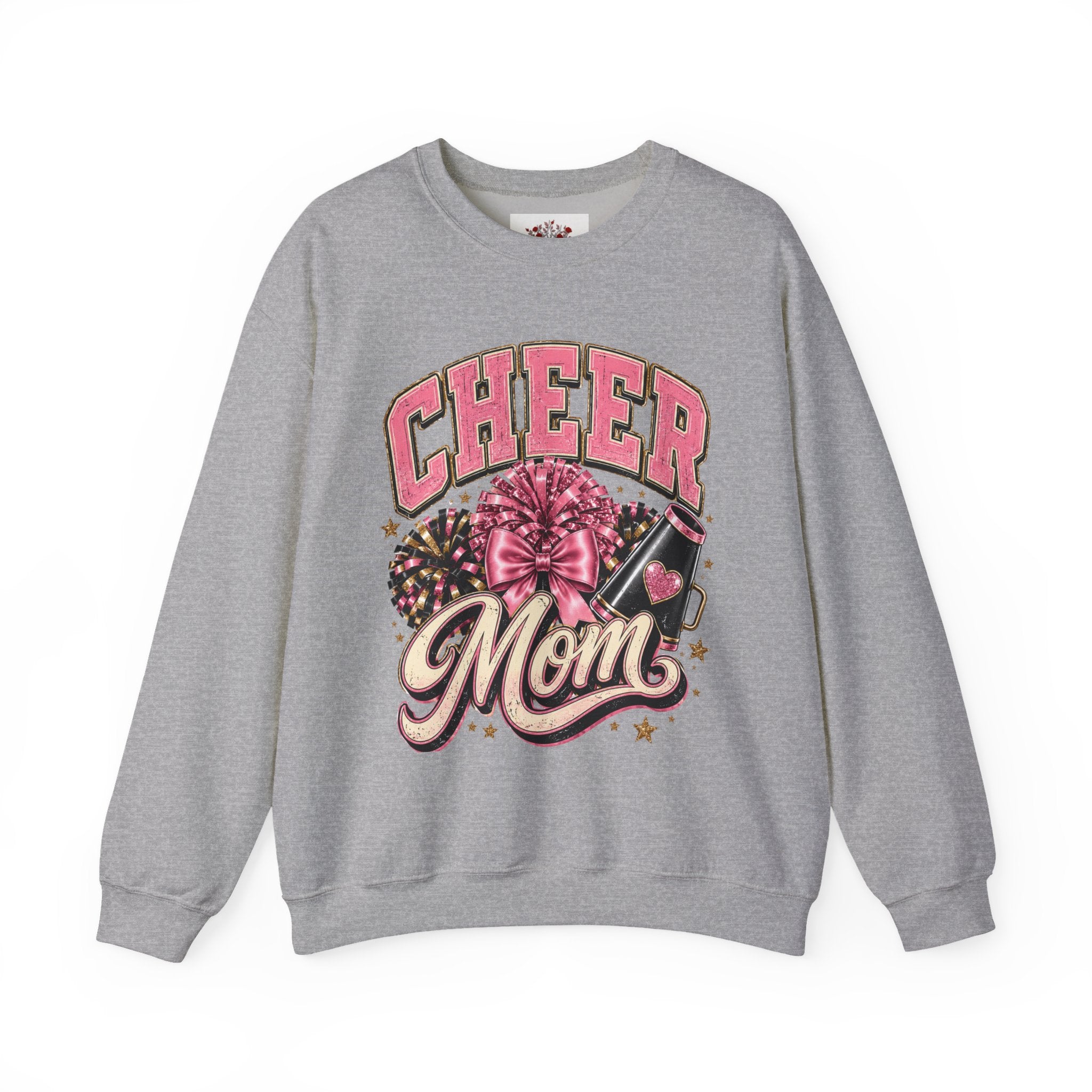 Cheer Mom Sweatshirt — Pink Pom-Pom Cheerleading Crewneck