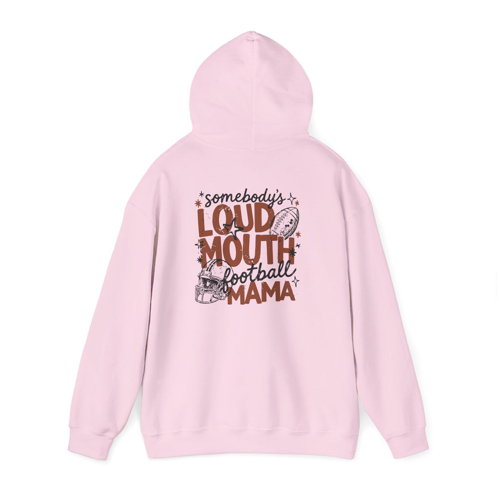 Football & Cheer Mom Hoodie — "Loud Mouth Football Mama" Cozy Game Day Sweatshirt